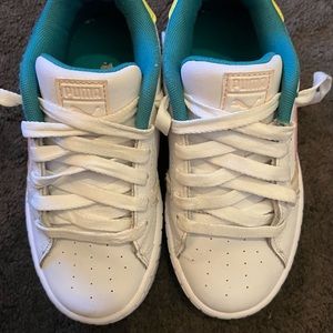 PUMA,Cali Star, OQ Puma,White/Cloud Pink/Celandine,Size: 13C